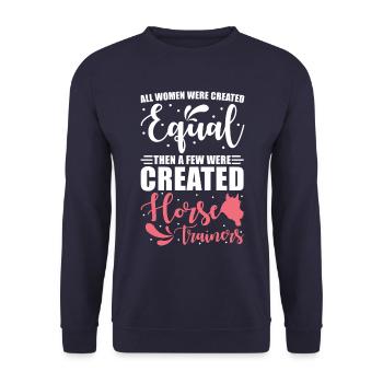 Entraîneur de chevaux Cadeau d’entraînement de chevaux - Sweat-shirt Unisexe - marine - Devant - Alina (178cm) & Michal (187cm)