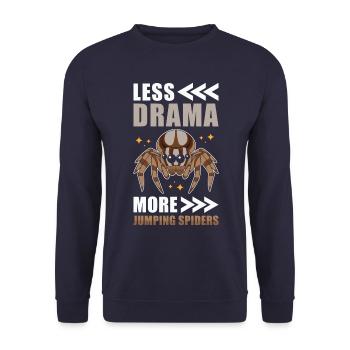 Springspinne Spruch - Unisex Pullover - Navy - Vorne - Alina (178cm) & Michal (187cm)