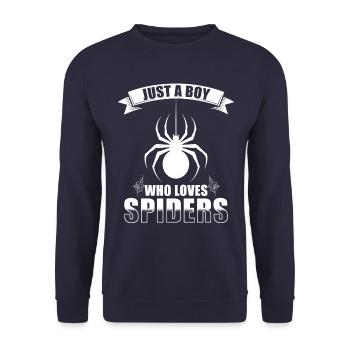 Springspinne Spruch - Unisex Pullover - Navy - Vorne - Alina (178cm) & Michal (187cm)