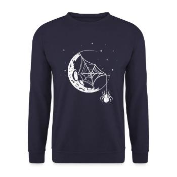 Spinne Spinnennetz - Unisex Pullover - Navy - Vorne - Alina (178cm) & Michal (187cm)