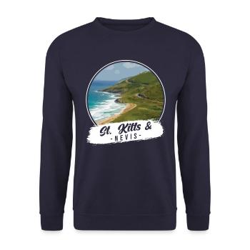 St. Kitts & Nevis Souvenir - Unisex Sweatshirt - navy - Front - Alina (178cm) & Michal (187cm)