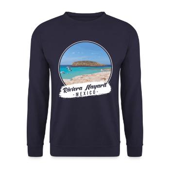 Riviera Nayarit Mexico Souvenir - Unisex Sweatshirt - navy - Front - Alina (178cm) & Michal (187cm)