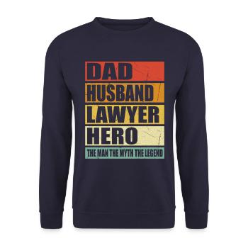 Père Mari Avocat Held - Sweat-shirt Unisexe - marine - Devant - Alina (178cm) & Michal (187cm)