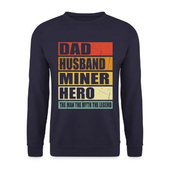 Vater Ehemann Bergarbeiter Held - Unisex Pullover - Navy - Vorne - Alina (178cm) & Michal (187cm)