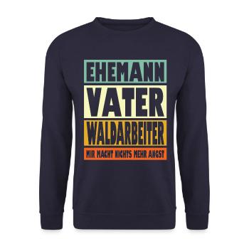 Waldarbeiter Vater Ehemann Held - Unisex Pullover - Navy - Vorne - Alina (178cm) & Michal (187cm)