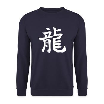 Dragon Chinese Zodiac Sign - Unisex Sweatshirt - navy - Front - Alina (178cm) & Michal (187cm)