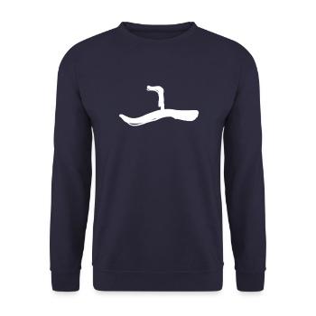 Korean letter O - Unisex Sweatshirt - navy - Front - Alina (178cm) & Michal (187cm)