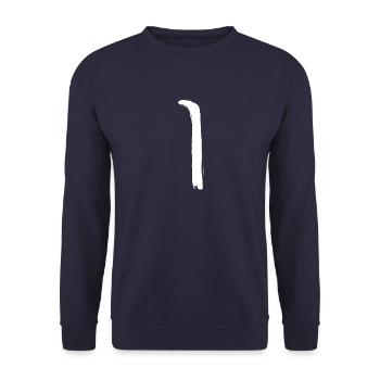 Korean letter I - Unisex Sweatshirt - navy - Front - Alina (178cm) & Michal (187cm)