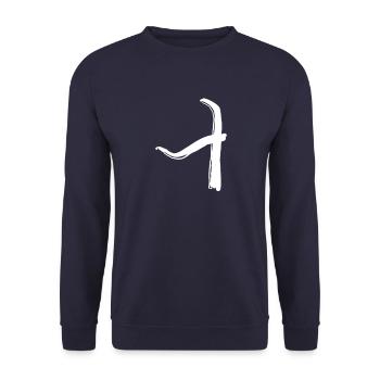 Korean letter Ui - Unisex Sweatshirt - navy - Front - Alina (178cm) & Michal (187cm)