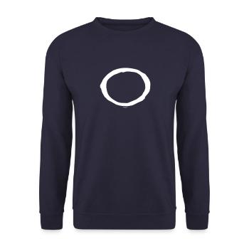 Korean letter Ng - Unisex Sweatshirt - navy - Front - Alina (178cm) & Michal (187cm)