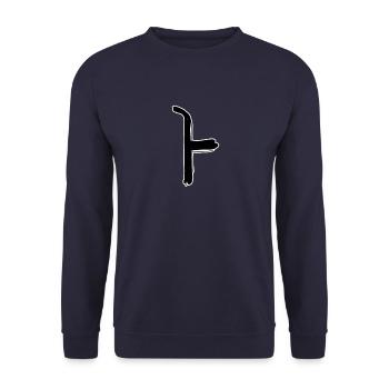 Korean letter A - Unisex Sweatshirt - navy - Front - Alina (178cm) & Michal (187cm)