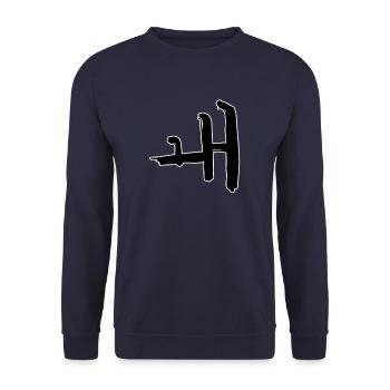 Korean letter Woe - Unisex Sweatshirt - navy - Front - Alina (178cm) & Michal (187cm)
