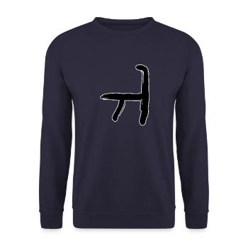 Korean letter Wi - Unisex Sweatshirt - navy - Front - Alina (178cm) & Michal (187cm)