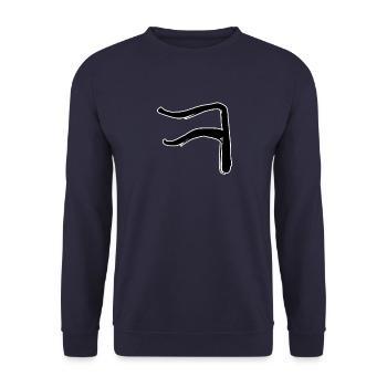 Korean letter K - Unisex Sweatshirt - navy - Front - Alina (178cm) & Michal (187cm)