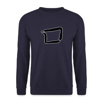 Korean letter M - Unisex Sweatshirt - navy - Front - Alina (178cm) & Michal (187cm)