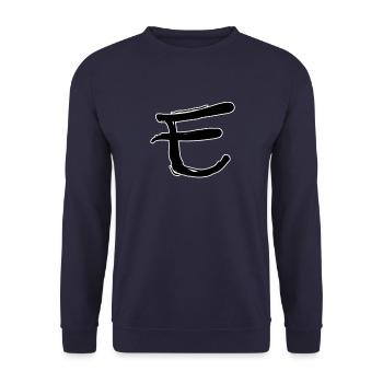 Korean letter T - Unisex Sweatshirt - navy - Front - Alina (178cm) & Michal (187cm)