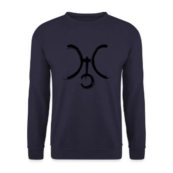 Uranus Astrology Symbol - Unisex Sweatshirt - navy - Front - Alina (178cm) & Michal (187cm)