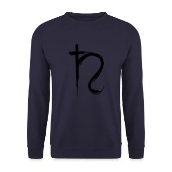 Saturn Astrology Symbol - Unisex Sweatshirt - navy - Front - Alina (178cm) & Michal (187cm)