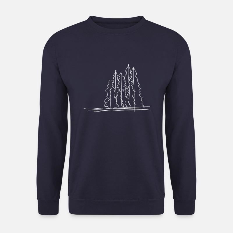 Tree Forest Lineart - Unisex Sweatshirt - navy