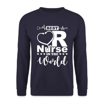 Beste OP Schwester Krankenschwester Operation - Unisex Pullover - Navy - Vorne - Alina (178cm) & Michal (187cm)