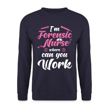 Infirmière médico-légale - Sweat-shirt Unisexe - marine - Devant - Alina (178cm) & Michal (187cm)
