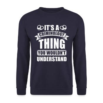 Criminologist Criminology Nutritional information - Unisex Sweatshirt - navy - Front - Alina (178cm) & Michal (187cm)