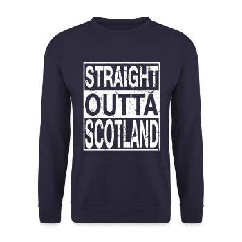 Schottland Straight outta Schottland - Unisex Pullover - Navy - Vorne - Alina (178cm) & Michal (187cm)