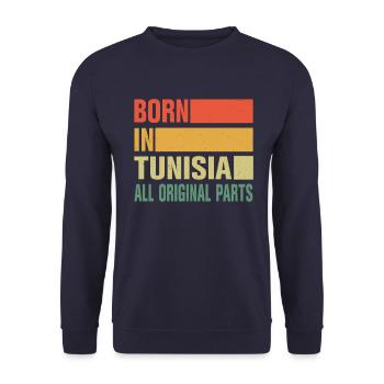 Né en Tunisie - Sweat-shirt Unisexe - marine - Devant - Alina (178cm) & Michal (187cm)