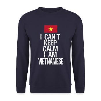 Je ne peux pas rester calme Je suis vietnamien - Sweat-shirt Unisexe - marine - Devant - Alina (178cm) & Michal (187cm)