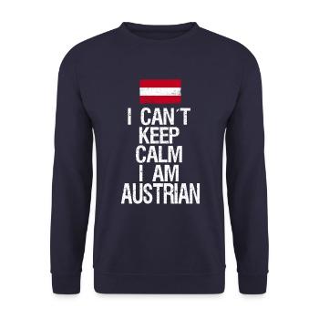 Je ne peux pas rester calme Je suis autrichien - Sweat-shirt Unisexe - marine - Devant - Alina (178cm) & Michal (187cm)