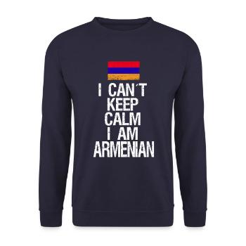 Je ne peux pas rester calme Je suis arménien - Sweat-shirt Unisexe - marine - Devant - Alina (178cm) & Michal (187cm)