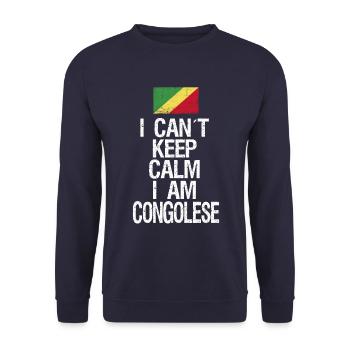 I can not Keep Calm I am Kongolese - Unisex Pullover - Navy - Vorne - Alina (178cm) & Michal (187cm)