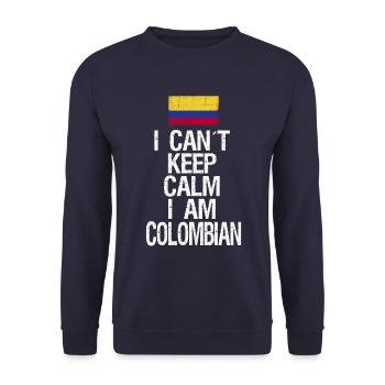 Je ne peux pas rester calme Je suis colombien - Sweat-shirt Unisexe - marine - Devant - Alina (178cm) & Michal (187cm)