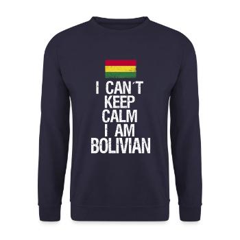 Je ne peux pas rester calme Je suis bolivien - Sweat-shirt Unisexe - marine - Devant - Alina (178cm) & Michal (187cm)
