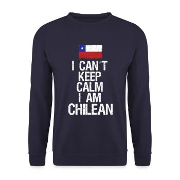 I can not Keep Calm I am Chilene - Unisex Sweatshirt - navy - Front - Alina (178cm) & Michal (187cm)