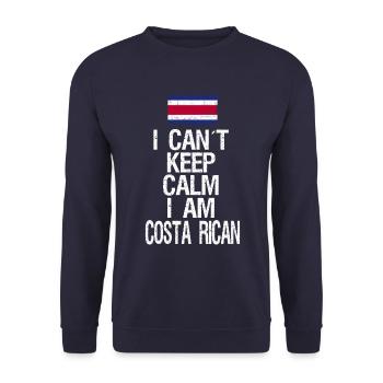 I can not Keep Calm I am Costa Ricaner - Unisex Pullover - Navy - Vorne - Alina (178cm) & Michal (187cm)