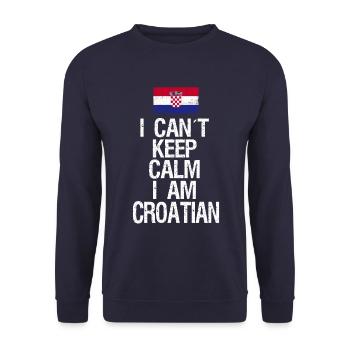 Je ne peux pas rester calme Je suis croate - Sweat-shirt Unisexe - marine - Devant - Alina (178cm) & Michal (187cm)