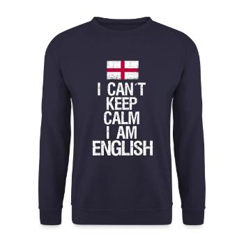 Je ne peux pas rester calme Je suis anglais - Sweat-shirt Unisexe - marine - Devant - Alina (178cm) & Michal (187cm)