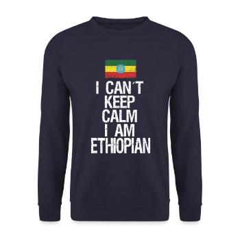 Je ne peux pas rester calme Je suis éthiopien - Sweat-shirt Unisexe - marine - Devant - Alina (178cm) & Michal (187cm)
