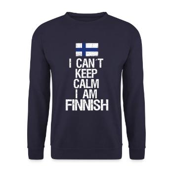 I can not Keep Calm I am Finne - Unisex Sweatshirt - navy - Front - Alina (178cm) & Michal (187cm)
