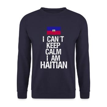 I can not Keep Calm I am Haitian - Unisex Sweatshirt - navy - Front - Alina (178cm) & Michal (187cm)