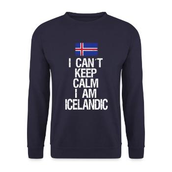 Je ne peux pas rester calme Je suis Islandais - Sweat-shirt Unisexe - marine - Devant - Alina (178cm) & Michal (187cm)