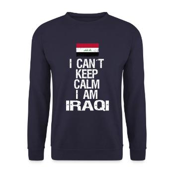 I can not Keep Calm I am Iraki - Unisex Sweatshirt - navy - Front - Alina (178cm) & Michal (187cm)