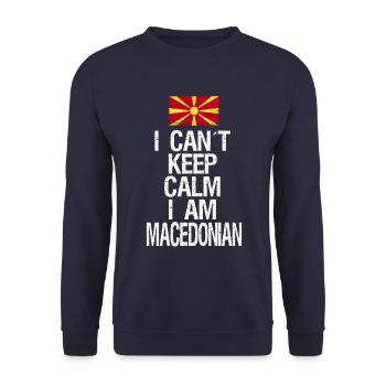 Je ne peux pas rester calme Je suis macédonien - Sweat-shirt Unisexe - marine - Devant - Alina (178cm) & Michal (187cm)