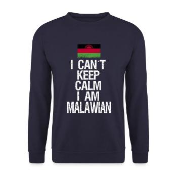 I can not Keep Calm I am Malawi - Unisex Sweatshirt - navy - Front - Alina (178cm) & Michal (187cm)