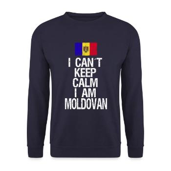 I can not Keep Calm I am Moldovan - Unisex Sweatshirt - navy - Front - Alina (178cm) & Michal (187cm)