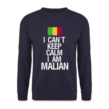 I can not Keep Calm I am Malier - Unisex Sweatshirt - navy - Front - Alina (178cm) & Michal (187cm)