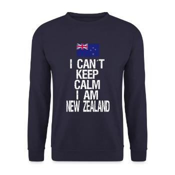 Je ne peux pas rester calme Je suis Néo-Zélandais - Sweat-shirt Unisexe - marine - Devant - Alina (178cm) & Michal (187cm)