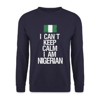 I can not Keep Calm I am Nigerian - Unisex Sweatshirt - navy - Front - Alina (178cm) & Michal (187cm)