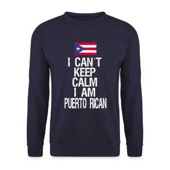 Je ne peux pas rester calme Je suis portoricain - Sweat-shirt Unisexe - marine - Devant - Alina (178cm) & Michal (187cm)